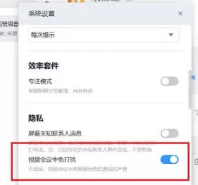 钉钉设置视频会议免打扰的操作过程