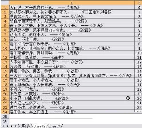 Excel单元格内按时间规律显示名言警句的详细方法