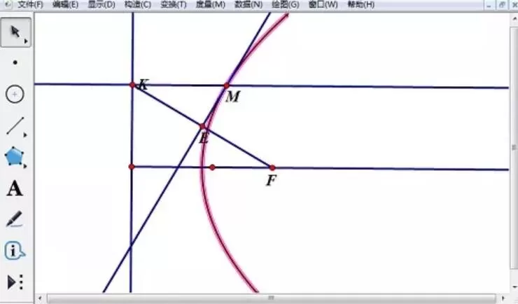 几何画板中利用抛物线准线构造抛物线的方法步骤