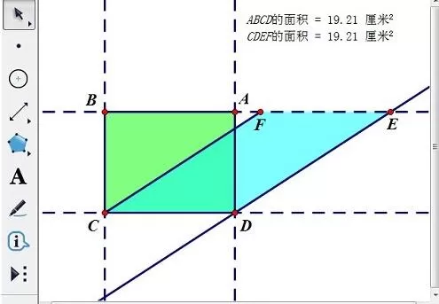 几何画板验证同底等高平行四边形面积相等的操作步骤