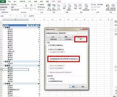 Excel数据透视表把错落显示替换成经典显示的操作内容