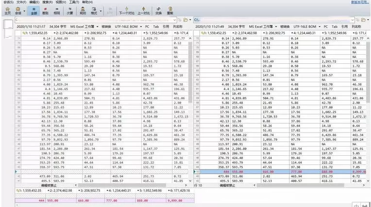 Beyond Compare快速定位可疑数据的简单方法