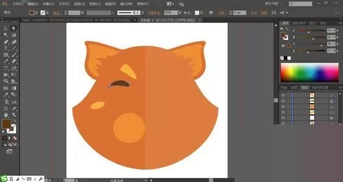ai设计红猫头像的操作方法
