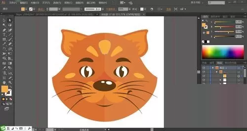 ai设计红猫头像的操作方法