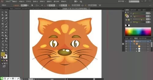 ai设计红猫头像的操作方法
