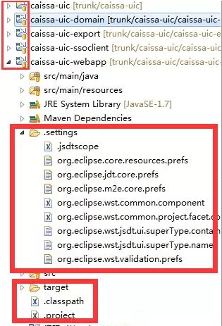 eclipse提交项目时忽略某些文件的设置方法