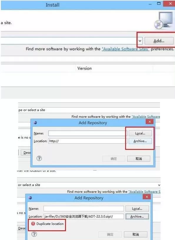 eclipse无法安装插件提示duplicate location的解决方法