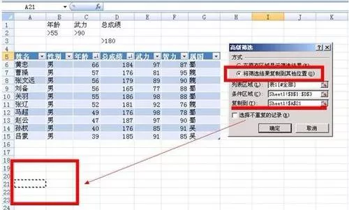 excel2007高级筛选使用操作步骤
