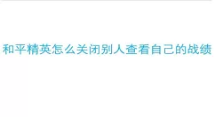 和平精英战绩不显示怎么设置 和平精英关闭战绩方法