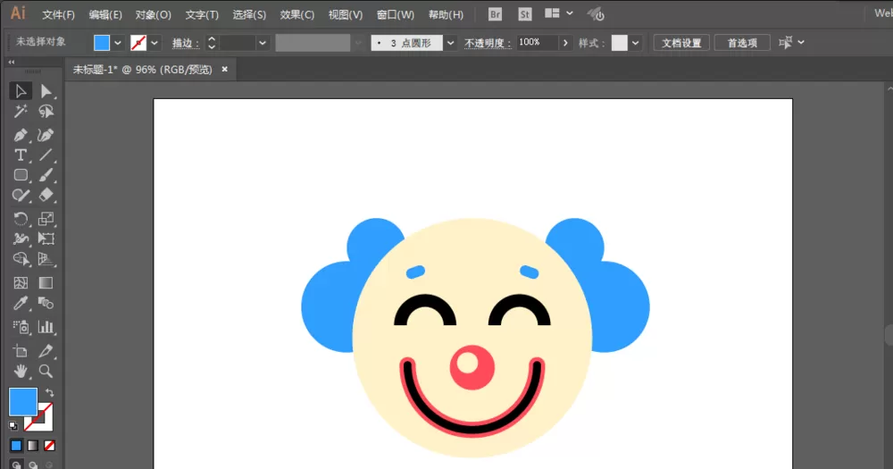 ai设计小丑图案的操作方法