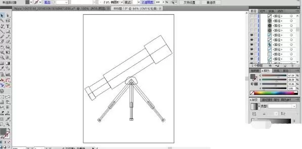 ai绘制望远镜的简单方法
