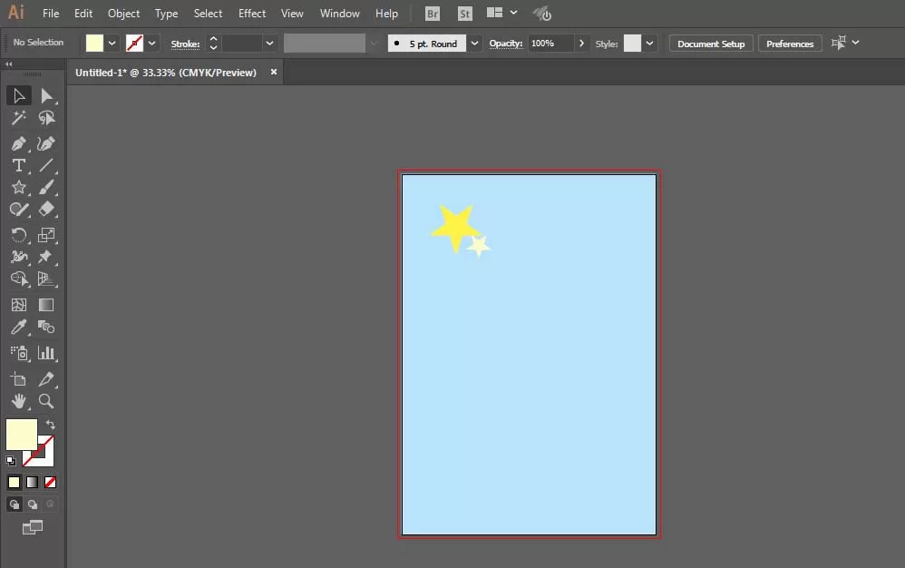 ai设计蓝色有星星布料的具体操作