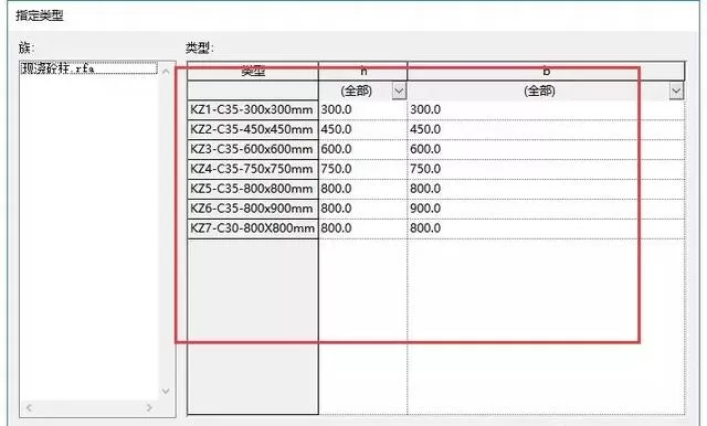 Revit快速创建不同尺寸的柱的具体步骤