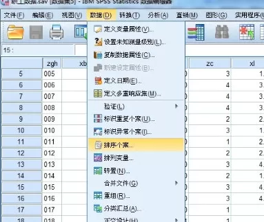 SPSS对数据排序的简单方法