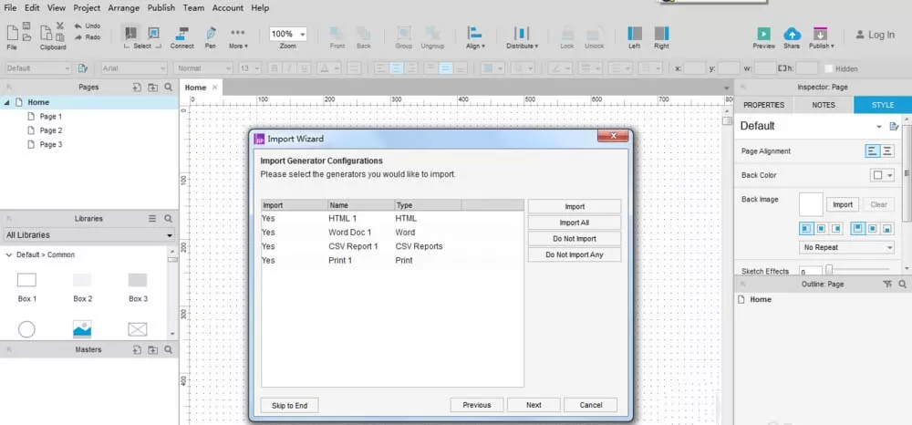 Axure RP 8.0导入RP文件的操作步骤