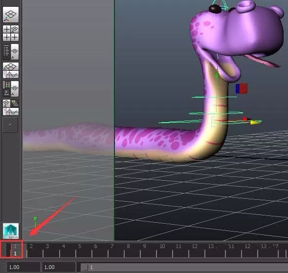 maya制作蛇游动动画的操作方法