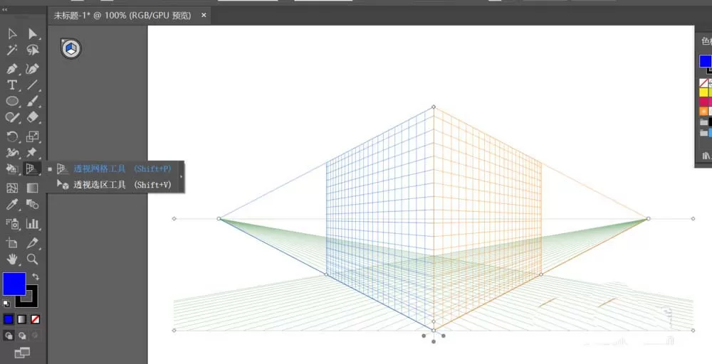 Adobe Illustrator CS6中使用透视网格工具的操作方法