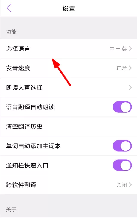 翻译君app切换到日语的操作过程