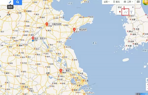 百度地图APP标注旅游路线的简单操作