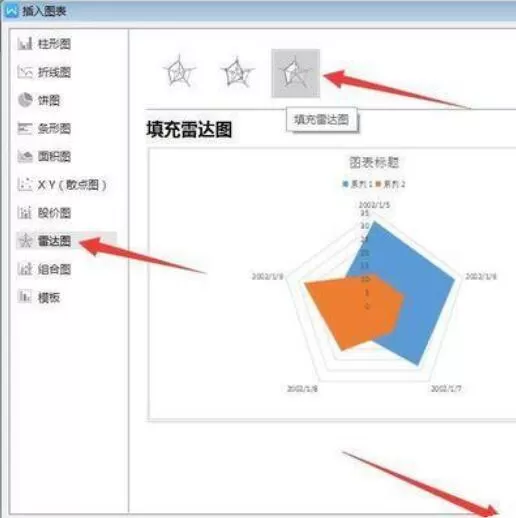 Wps2019文字中插入雷达图的方法步骤