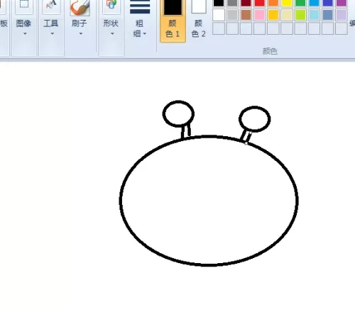 画图工具绘制红色螃蟹的操作方法