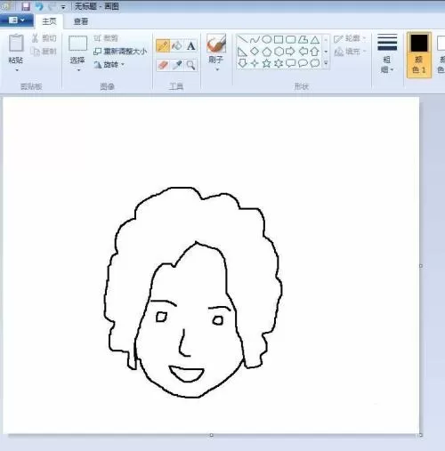 画图工具绘制卡通头像的具体方法