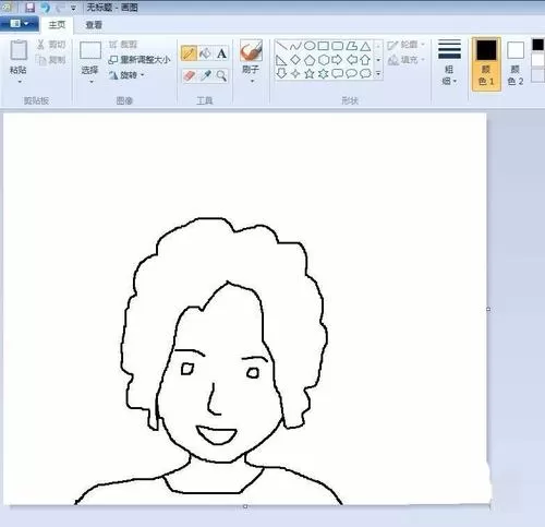 画图工具绘制卡通头像的具体方法