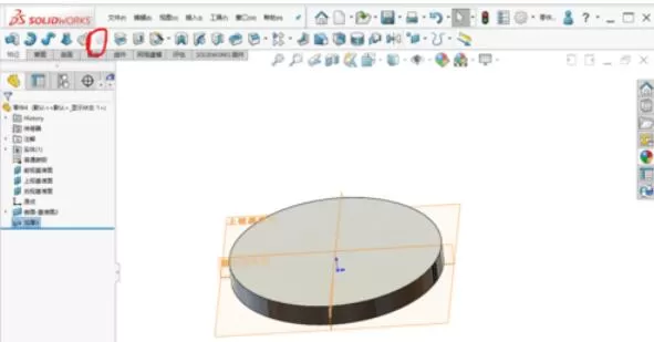 solidworks2019中加厚命令使用操作步骤