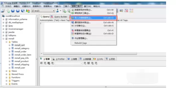 SQLyog导入excel数据的使用方法