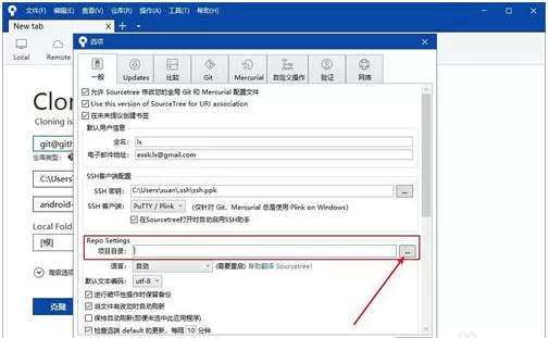 Sourcetree设置默认工作目录的操作教程