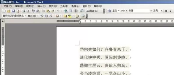 word2003中插入批注的方法