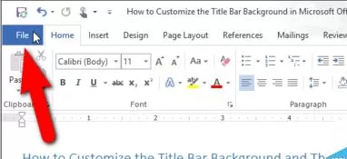 microsoft office2016设置自定义标题栏的操作教程