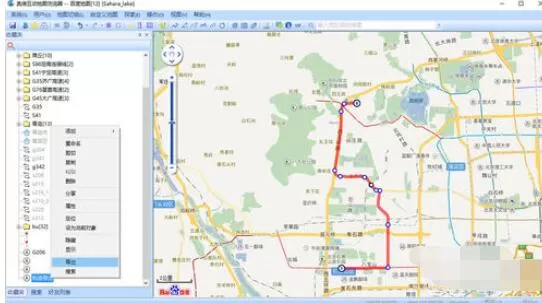 奥维互动地图浏览器规划路线后导出具体步骤