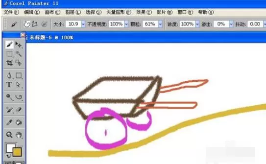 painter中碳笔绘图工具使用方法