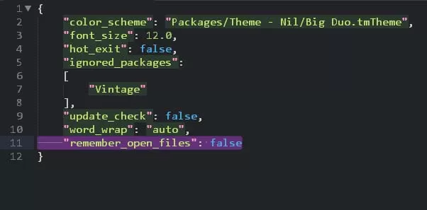 sublime text设置禁止打开上次关闭未退出文件的处理操作