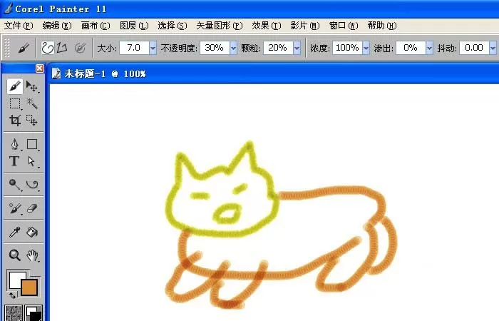painter中彩色蜡笔的简单使用方法