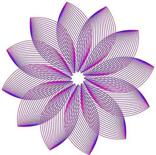 PS手绘线条效果莲花的相关操作方法