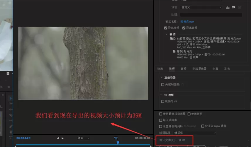 Premiere设置导出小体积清晰视频的使用操作