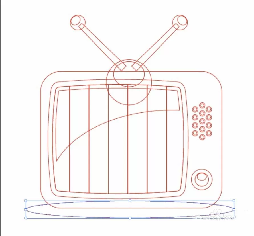 ai打造老式彩电图标的操作流程