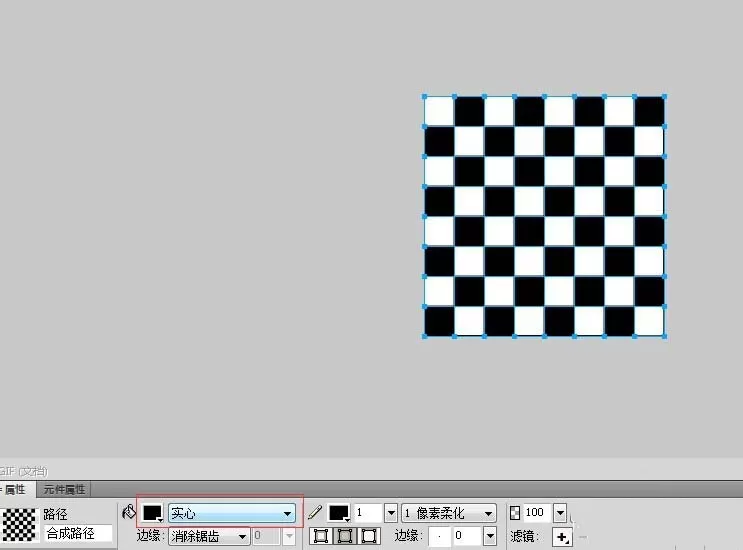 Fireworks绘制五子棋黑白棋盘的具体操作