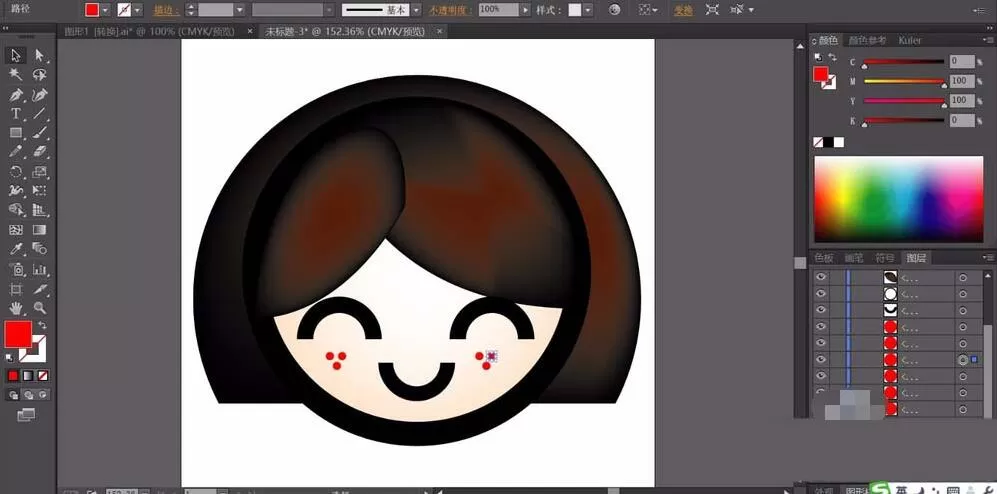 ai设计女生头像的详细操作步骤