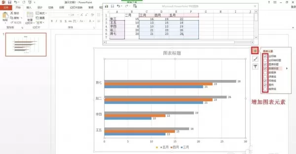 PPT绘制条形统计图表的基础操作