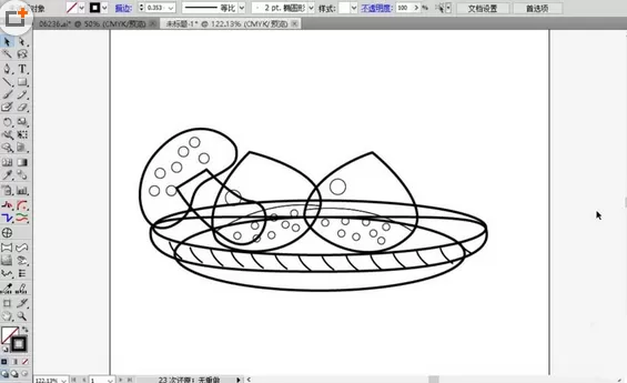 ai绘制扁平化果盘插画的操作技巧