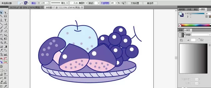 ai绘制扁平化果盘插画的操作技巧