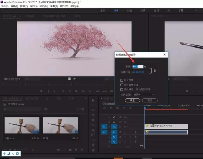 Premiere pro编辑视频速度的操作流程