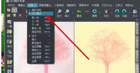 iSee图片专家使用对比模式编辑照片的图文操作