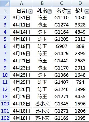 在excel中筛选的简单操作