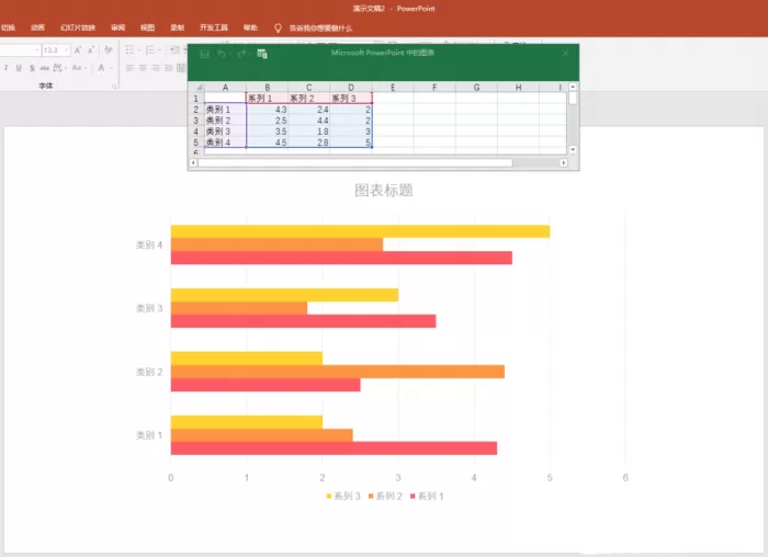 PPT制作多组簇状条形图表的图文操作