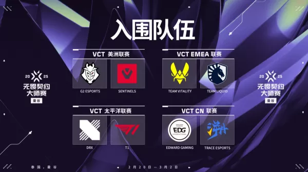 2025无畏契约曼谷大师赛赛程介绍_VCT曼谷大师赛队伍及成员一览