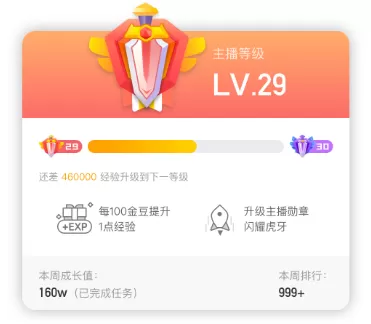虎牙直播平台主播等级计算规则_虎牙主播如何获得经验升级点亮勋章